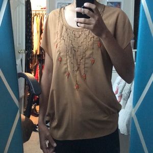 Tan APT. 9 blouse. NWT